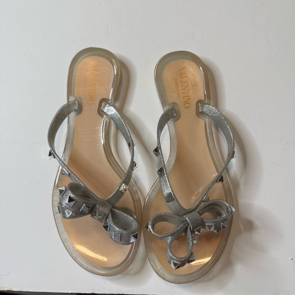 Valentino Shoes - Valentino Silver Strappy Sandals